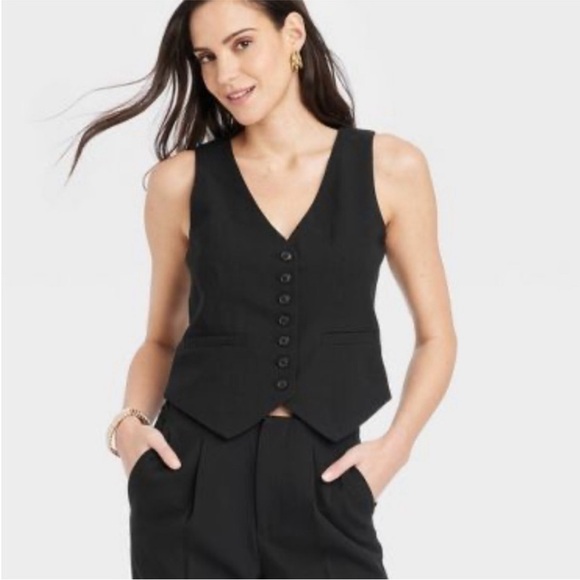 A New Day Women’s Black Tailored Suit Vest - Picture 1 of 8
